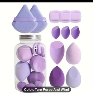 12pc Makeup Sponge Set Soft Laytex Free Wet/Dry Sponges Purple